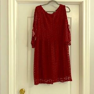 Plum Lace slit sleeve dress - NWOT